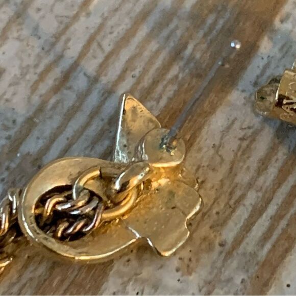 Avon Vintage 1970's Chain Tassel Earrings Post Back Tri-Color Gold-Tone Edgy - Picture 6 of 16